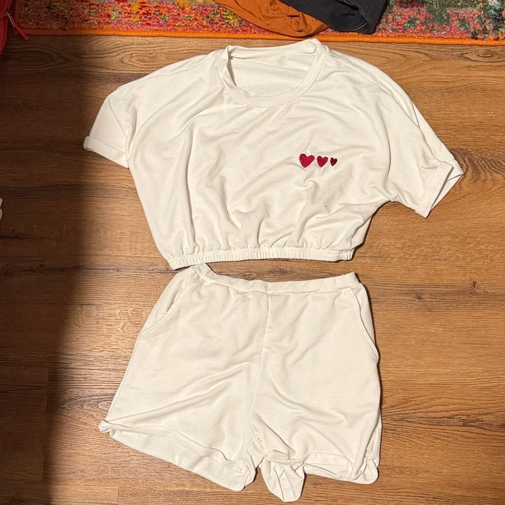 White Shirt and Short Set - Picture 1 of 1